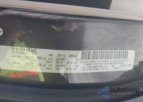 2017 Chrysler Pacifica Touring из США, поврежденный, VIN 2C4RC1DG0HR770874